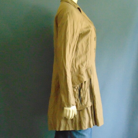 Cabi 840 Treasure Hunter Steampunk Khaki Gold Metal Jacket Coat M - Picture 8 of 15